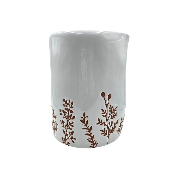 Bath & Body Works White Owl Pedestal 3 Wick Candle Holder Plant Stand - Picture 3 of 16